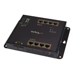 StarTech.com Switch Gigabit Ethernet géré à 8 ports PoE+ avec 2 connexions SFP - Fixation murale et ac... (IES101GP2SFW)_1